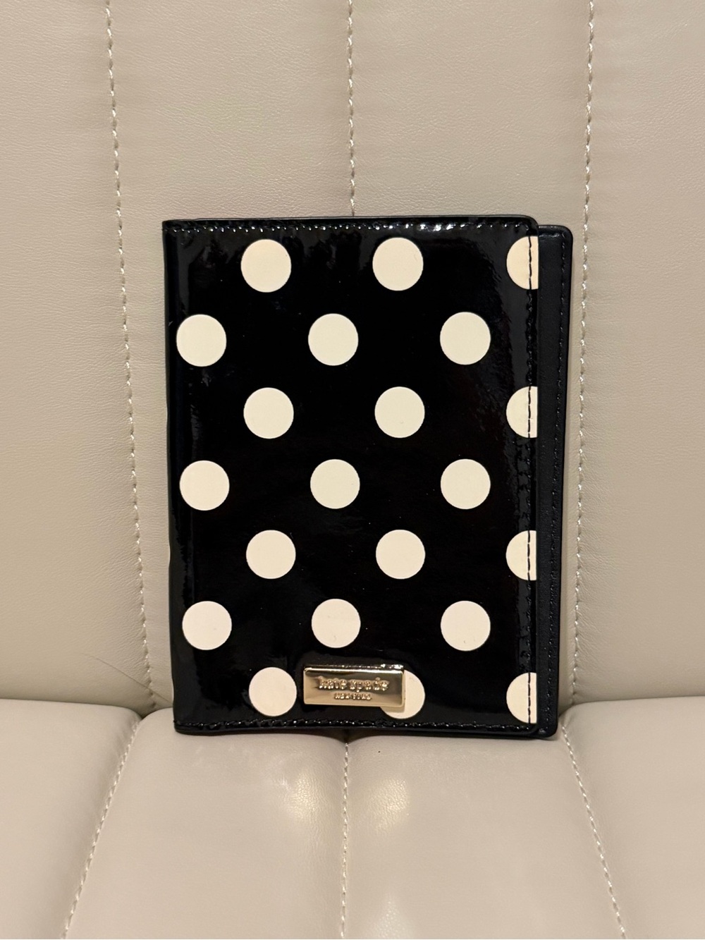 kate spade Black and White Polka Dot Passport Wallet